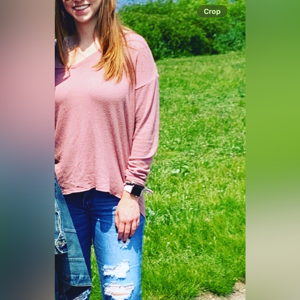 American Eagle Outfitters Pink Long Sleeve Top